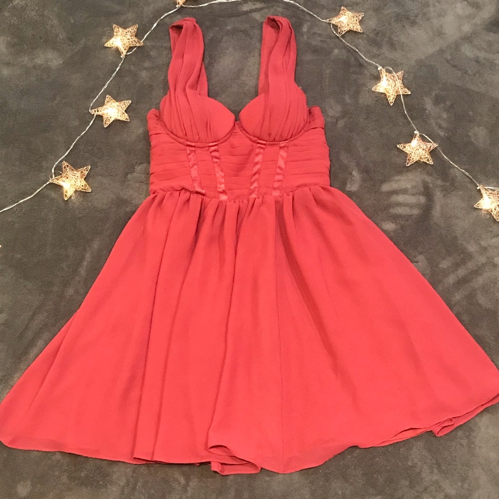 H&M Coral Pink Dress Corset Bodice